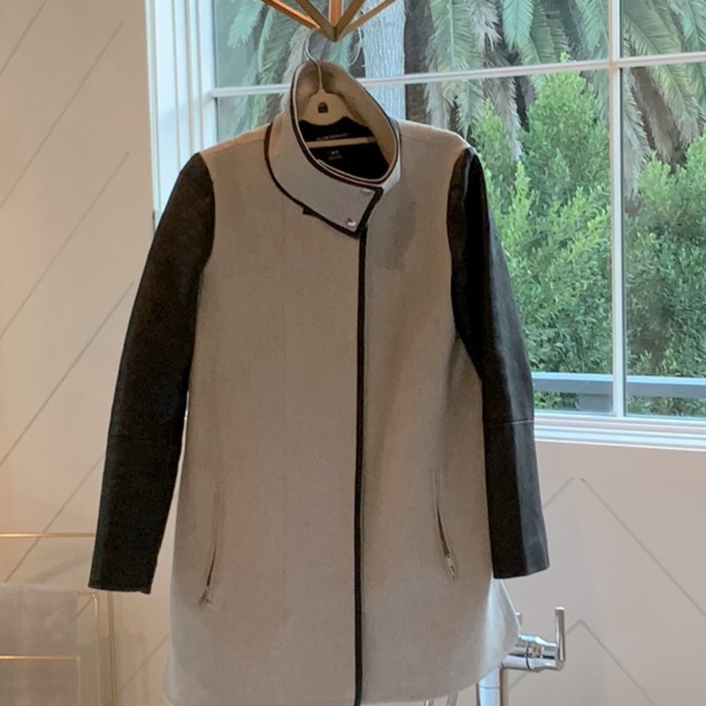 Club Monaco leather and wool coat